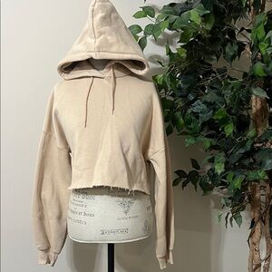 BRAND NEW NA-KD Casual Beige Cropped Hoodie